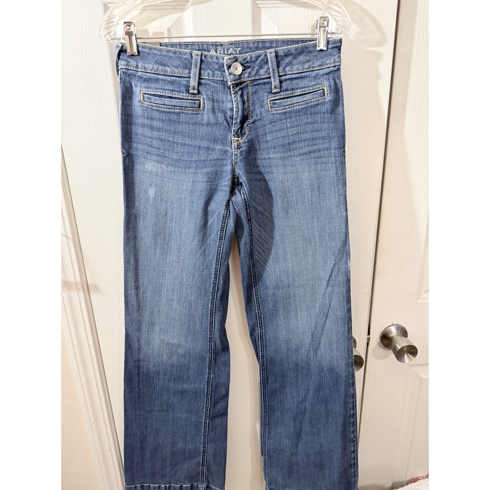 Ariat Trouser Jeans Womens Size 28L Blue Low Rise Boot Cut Pockets